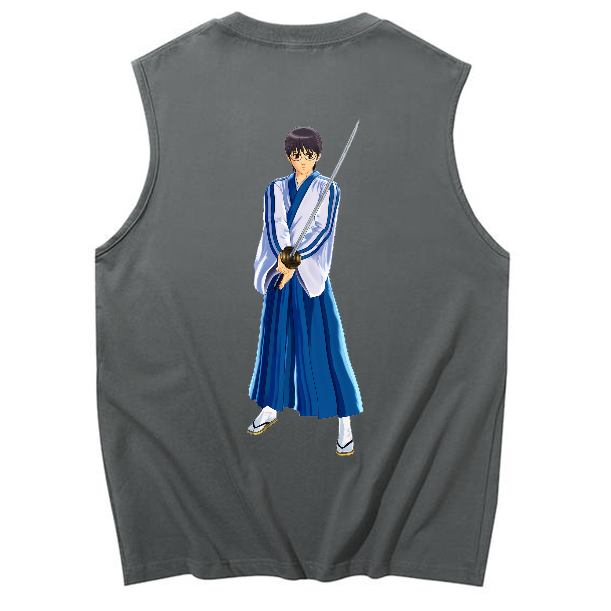 （画像用） ぎんたま 坂田銀時（さかたぎんとき） 神楽 志村新八（しむら しんぱち） GINTAMA Sakata Gintoki Kagura Shimura Shinpachi コットン100％タンクトップ（背面プリント）